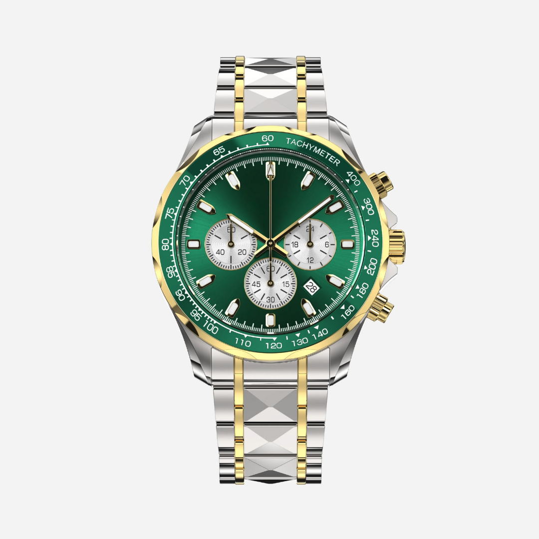 颯 腕時計、ツートンエメラルド